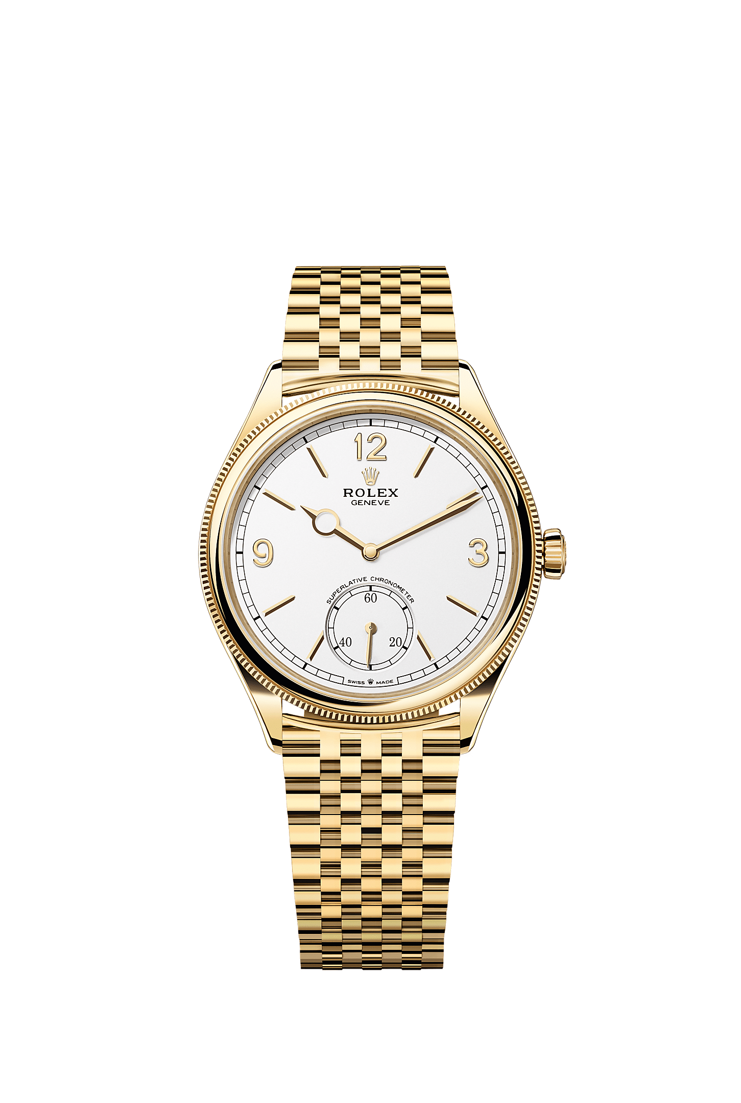 1908 39mm 18ct Yellow Gold Intense White Dial Settimo Bracelet