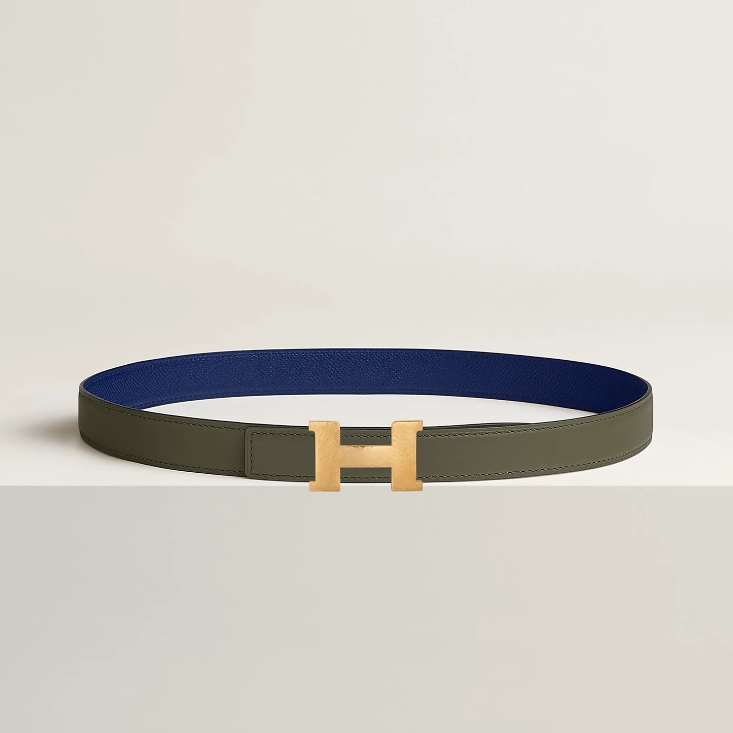 NATUREL SABLE / ORANGE FIELD-SÉSAME / VERT CYPRÈS  MINI CONSTANCE MARTELEE BELT BUCKLE & REVERSIBLE LEATHER STRAP 24 MM