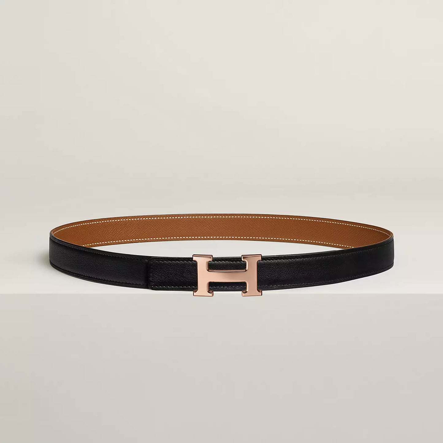 MINI H BELT BUCKLE & REVERSIBLE LEATHER STRAP 24 MM