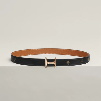 MORS H BELT BUCKLE & REVERSIBLE LEATHER STRAP 24 MM