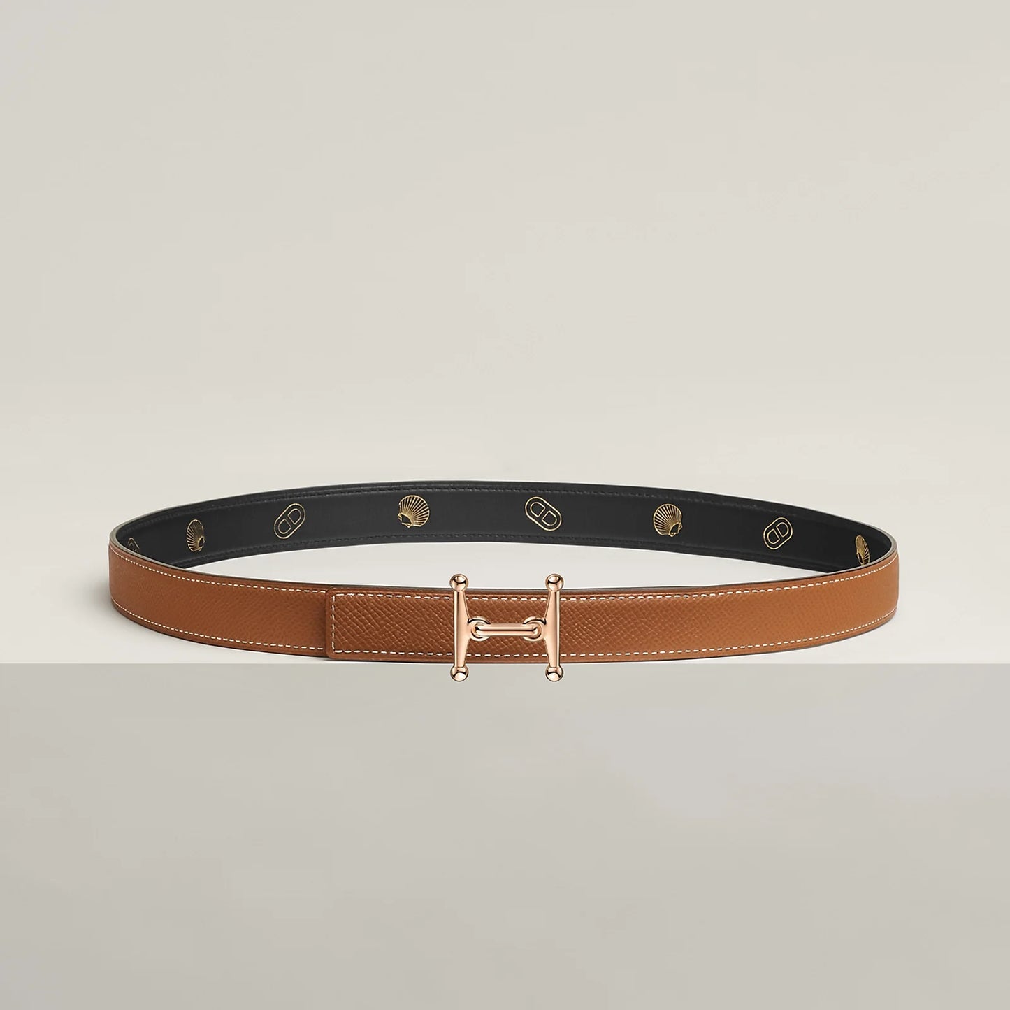 MORS H BELT BUCKLE & REVERSIBLE LEATHER STRAP 24 MM