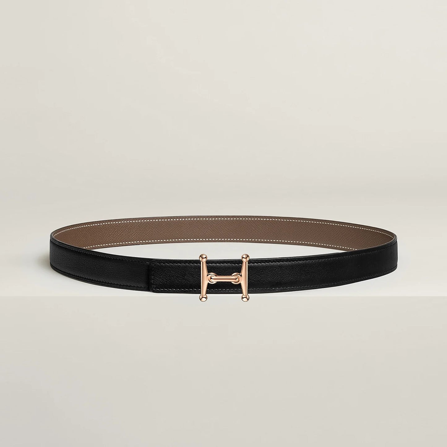 MORS H BELT BUCKLE & REVERSIBLE LEATHER STRAP 24 MM