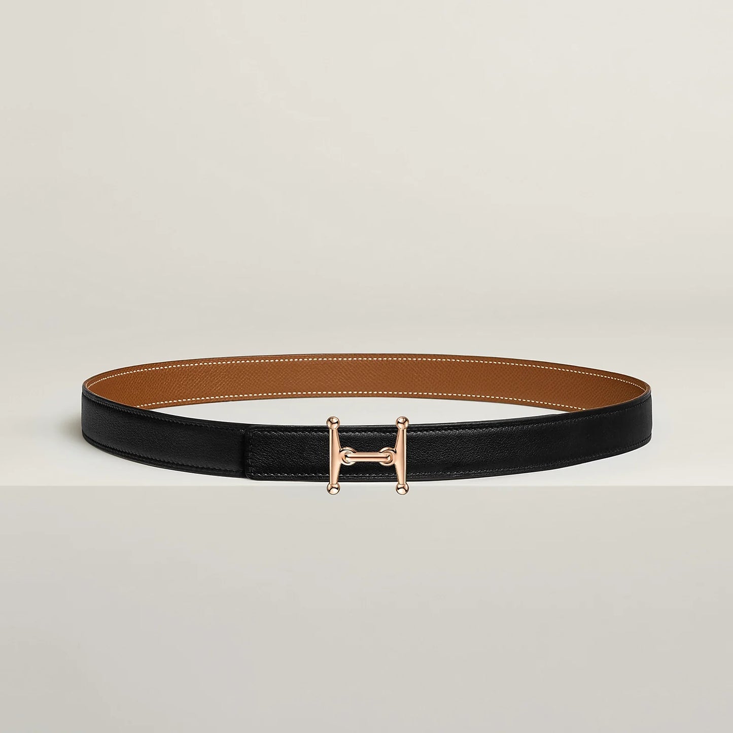MORS H BELT BUCKLE & REVERSIBLE LEATHER STRAP 24 MM