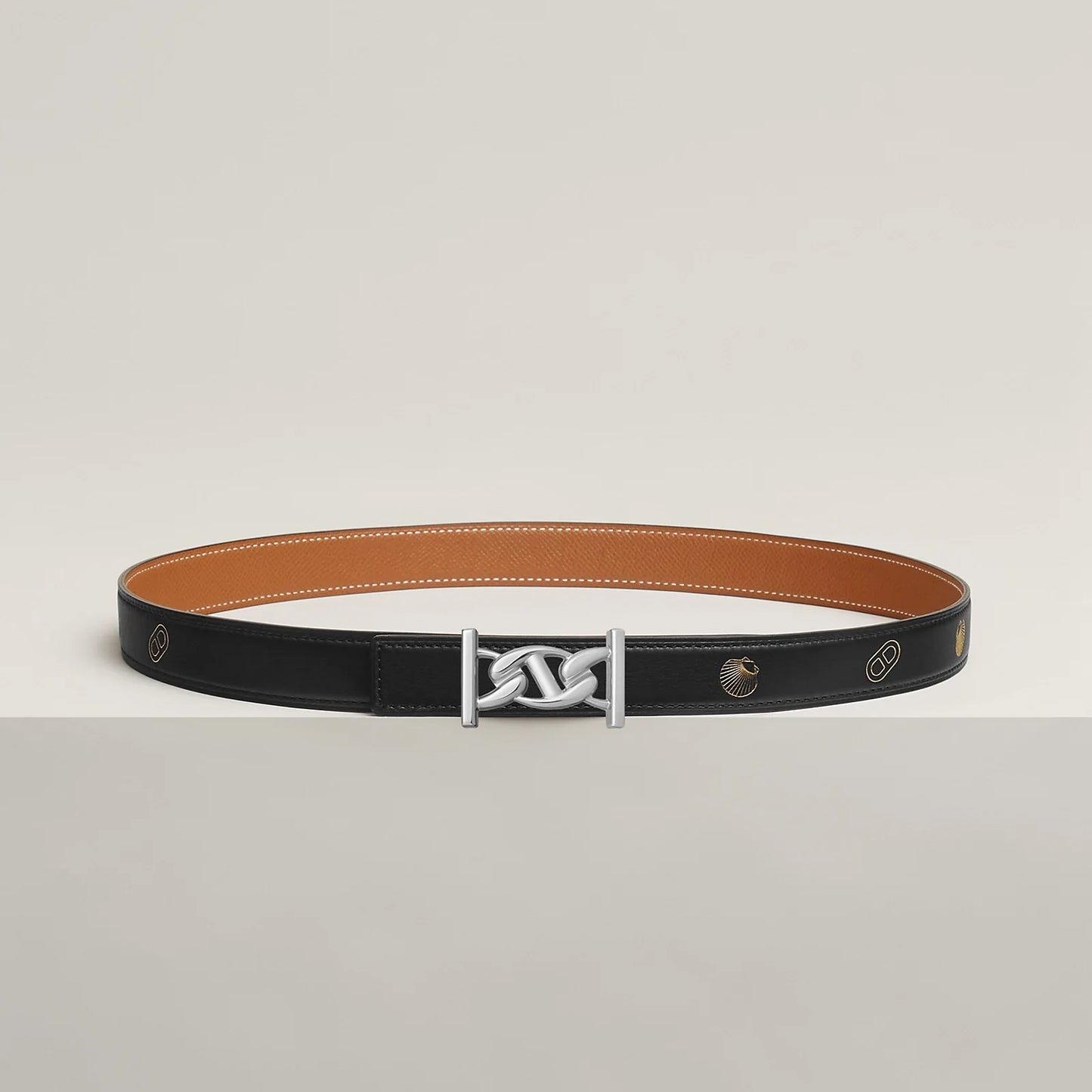 MY H BELT BUCKLE & REVERSIBLE LEATHER STRAP 24 MM