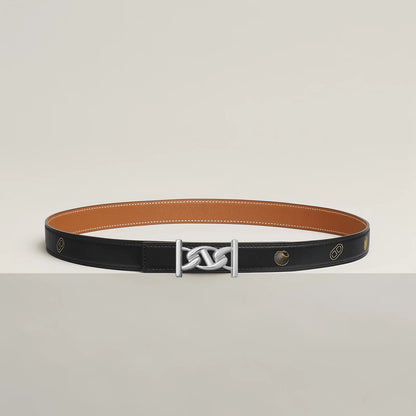 MY H BELT BUCKLE & REVERSIBLE LEATHER STRAP 24 MM