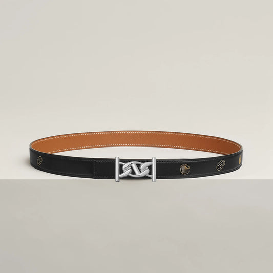 MY H BELT BUCKLE & REVERSIBLE LEATHER STRAP 24 MM