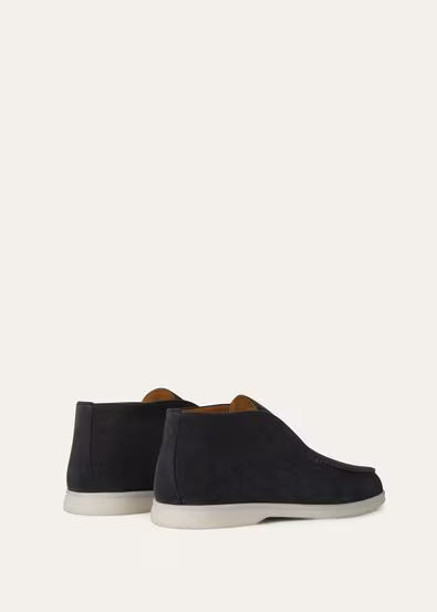 Navy Blue - Light Wood Smoke LORO PIANA  Open Walk Ankle Boot