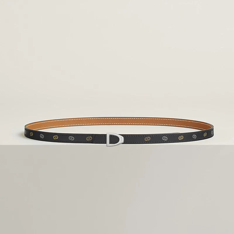 Cavaliere Belt Buckle & Reversible Leather Strap 13 MM