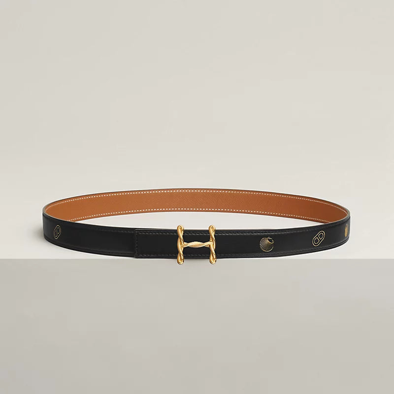 H Torsade Belt Buckle & Reversible Leather Strap 24 MM
