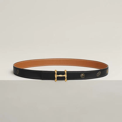 H Torsade Belt Buckle & Reversible Leather Strap 24 MM