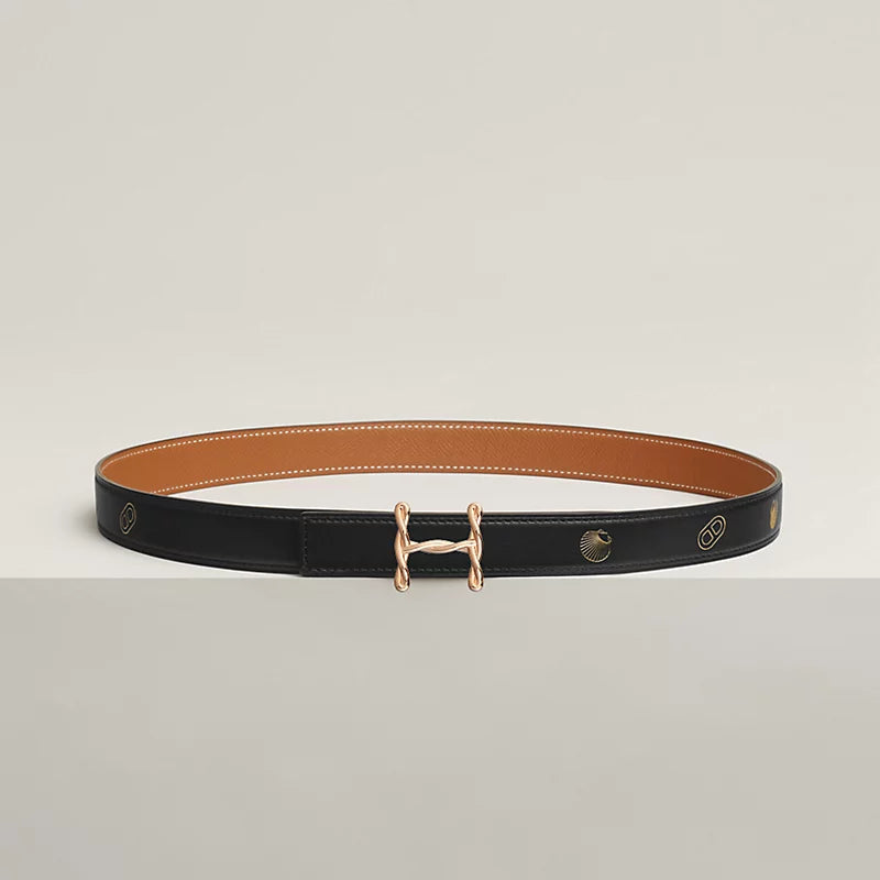 H Torsade Belt Buckle & Reversible Leather Strap 24 MM