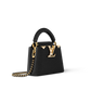 Capucines Mini Grained Leather Black Top Handle Bag