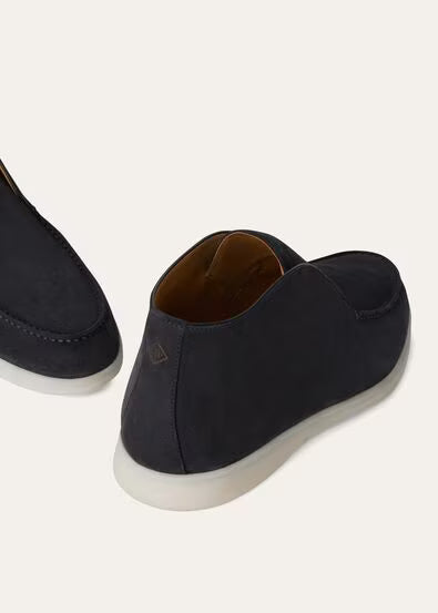 Navy Blue - Light Wood Smoke LORO PIANA  Open Walk Ankle Boot