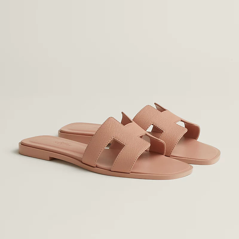 Rose Vermillon - Beige Perlino Oran sandal