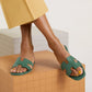 Vert Lierre - Orange Corail Oran sandal