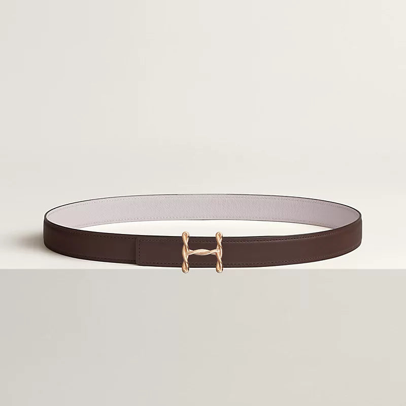 H Torsade Belt Buckle & Reversible Leather Strap 24 MM