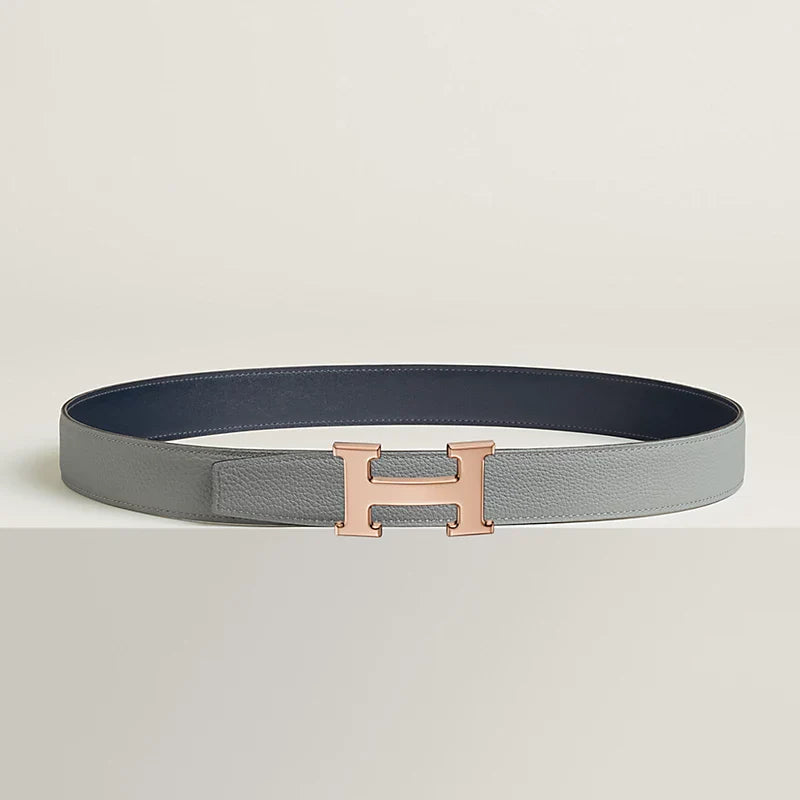 H Belt Buckle & Reversible Leather Strap 32 MM
