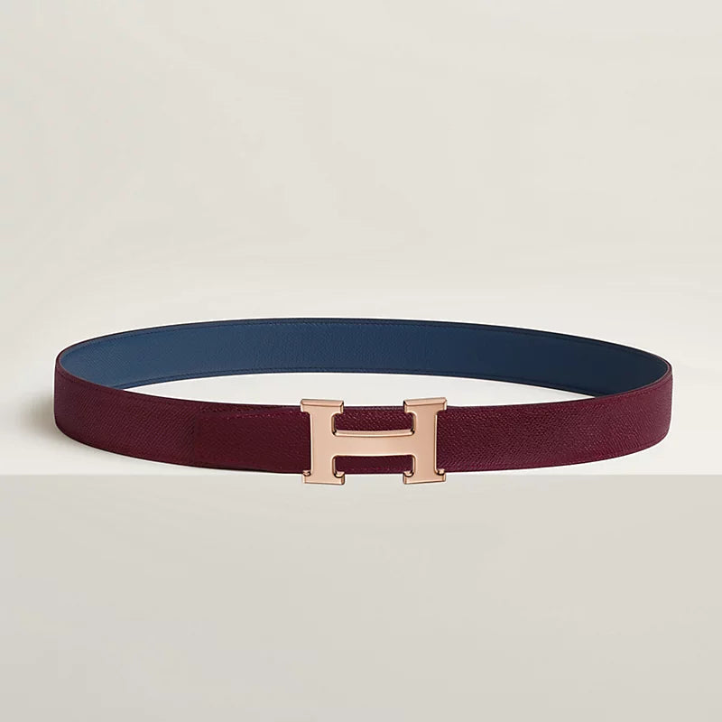 H Belt Buckle & Reversible Leather Strap 32 MM