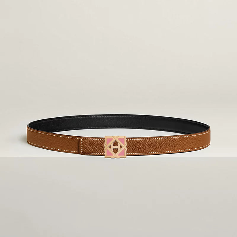 H Roseraie Belt Buckle & Hermès Sur Mer Reversible Leather Strap 24 MM