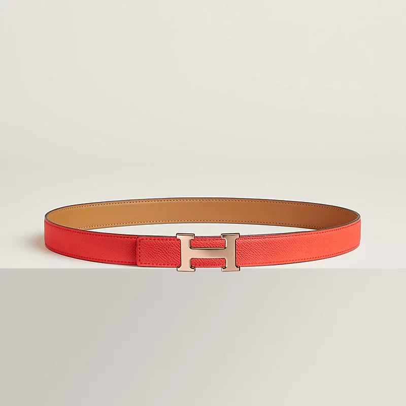 Mini H Belt Buckle & Reversible Leather Strap 24 MM