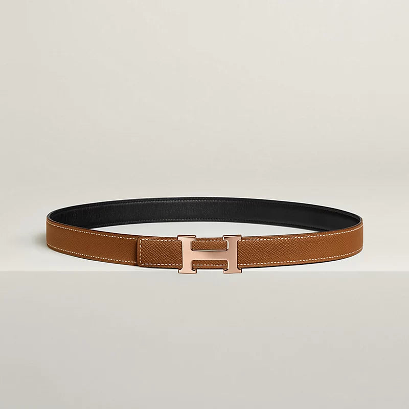 Mini H Belt Buckle & Reversible Leather Strap 24 MM
