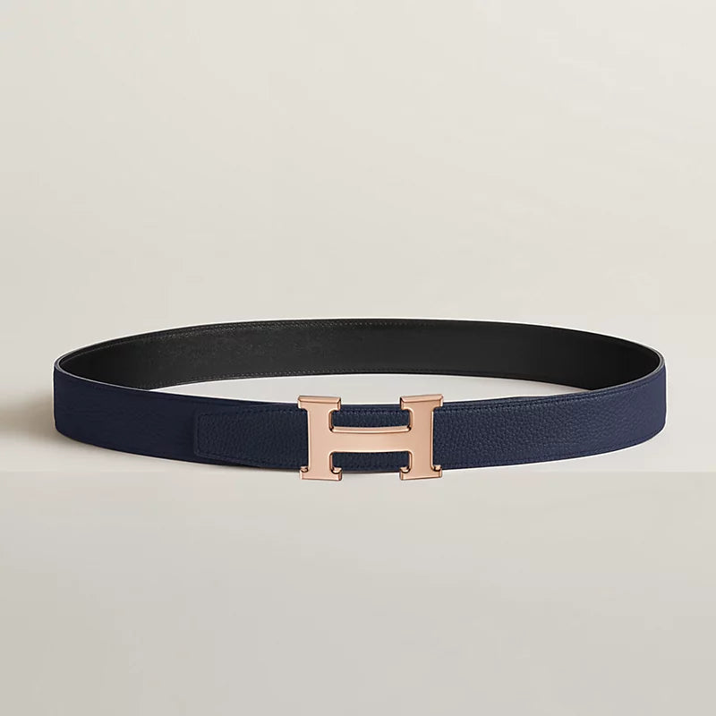 H Belt Buckle & Reversible Leather Strap 32 MM