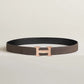 H Belt Buckle & Reversible Leather Strap 32 MM