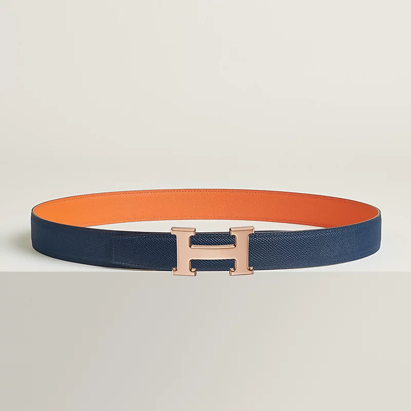 H Belt Buckle & Reversible Leather Strap 32 MM
