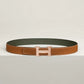 H Belt Buckle & Reversible Leather Strap 32 MM