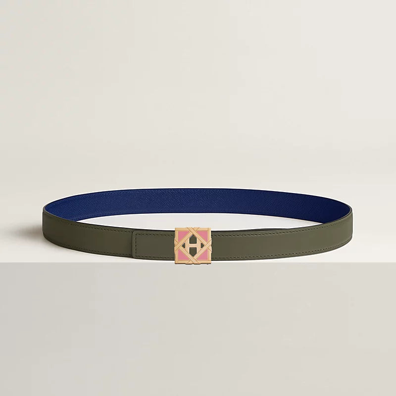 H Roseraie Belt Buckle & Hermès Sur Mer Reversible Leather Strap 24 MM