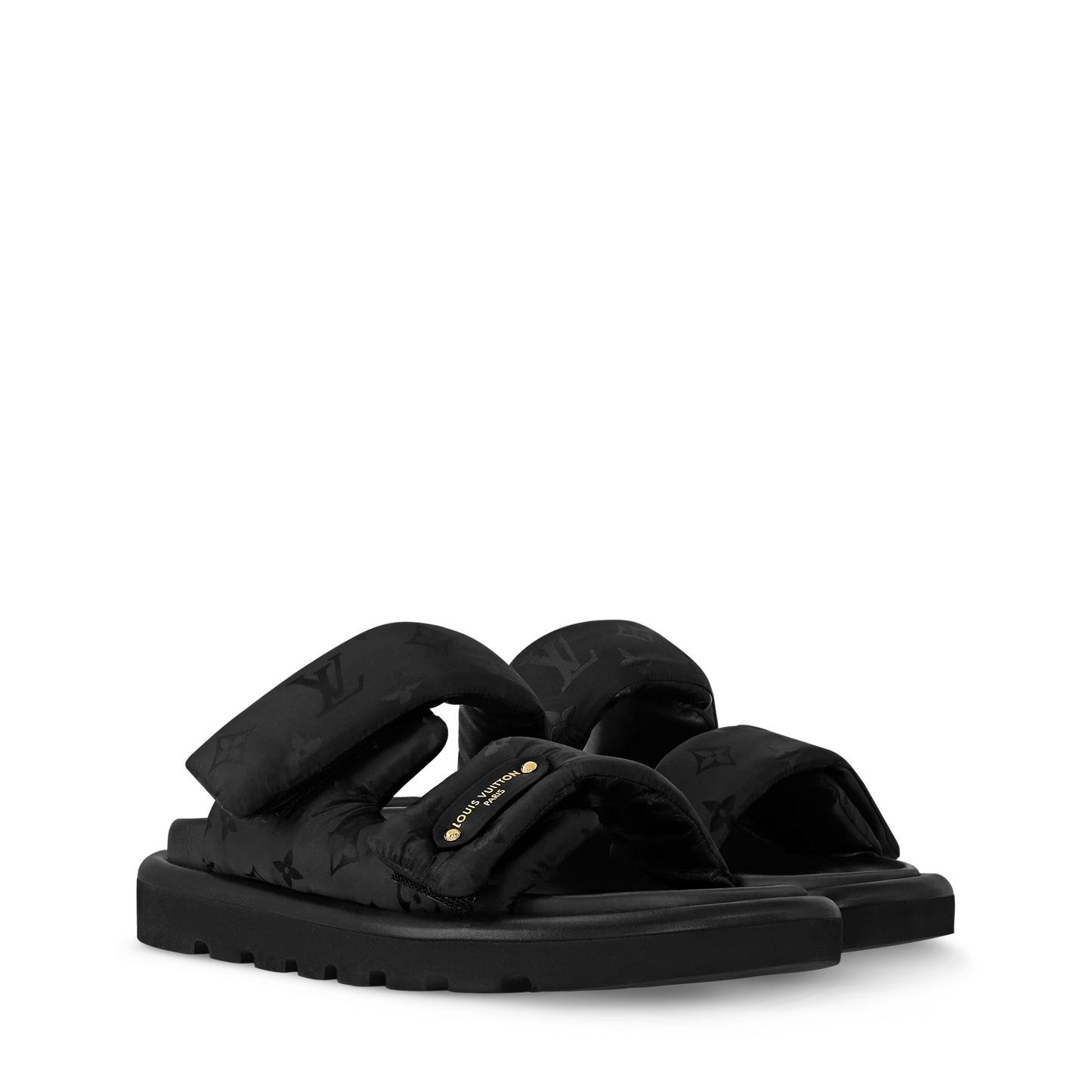 Beige - Black Pool Pillow Flat Comfort Mule