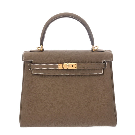 Hermès Kelly 25 Togo Etoupe / Gold Hardware 01