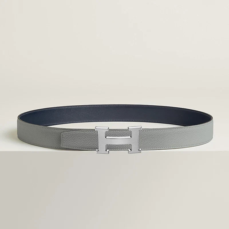 H Belt Buckle & Reversible Leather Strap 32 MM