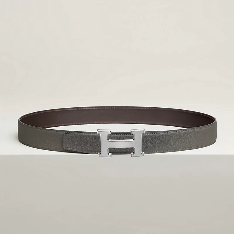 H Belt Buckle & Reversible Leather Strap 32 MM