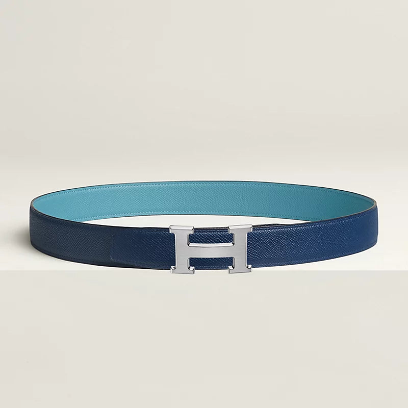 H Belt Buckle & Reversible Leather Strap 32 MM