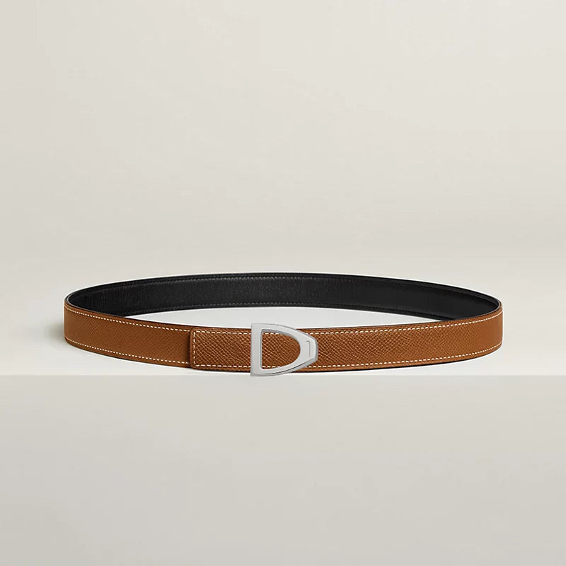 Cavaliere Belt Buckle & Reversible Leather Strap 24 MM