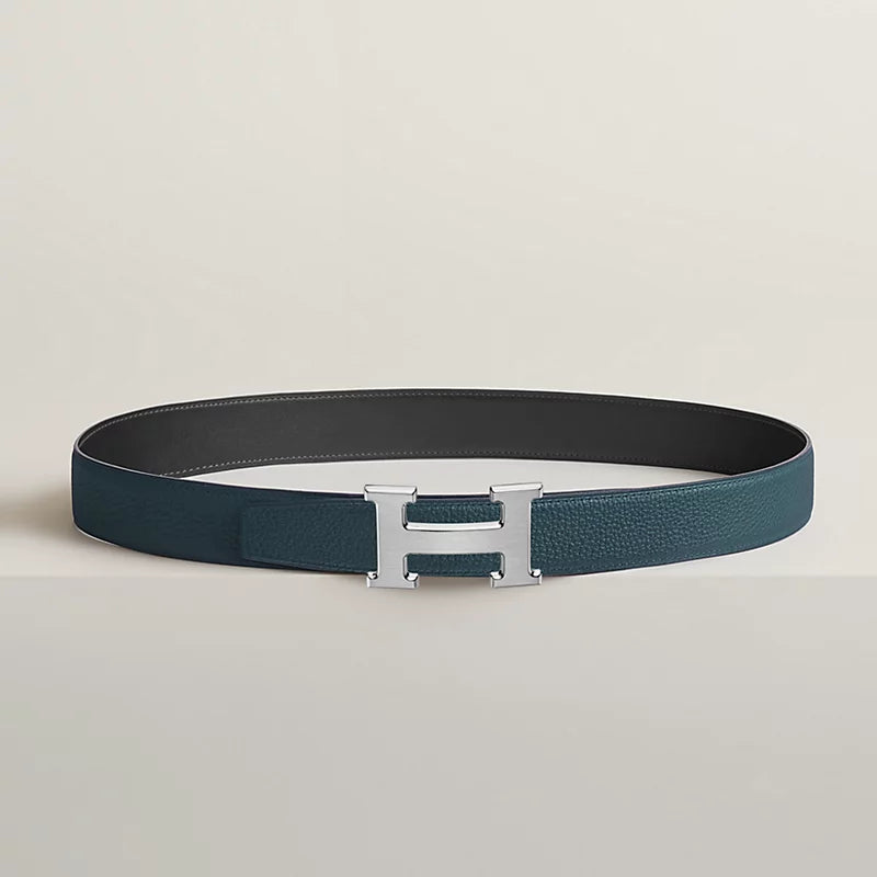 H Belt Buckle & Reversible Leather Strap 32 MM