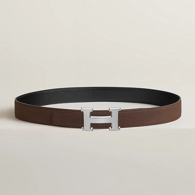 H Belt Buckle & Reversible Leather Strap 32 MM