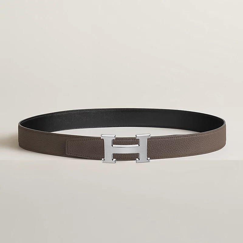 H Belt Buckle & Reversible Leather Strap 32 MM