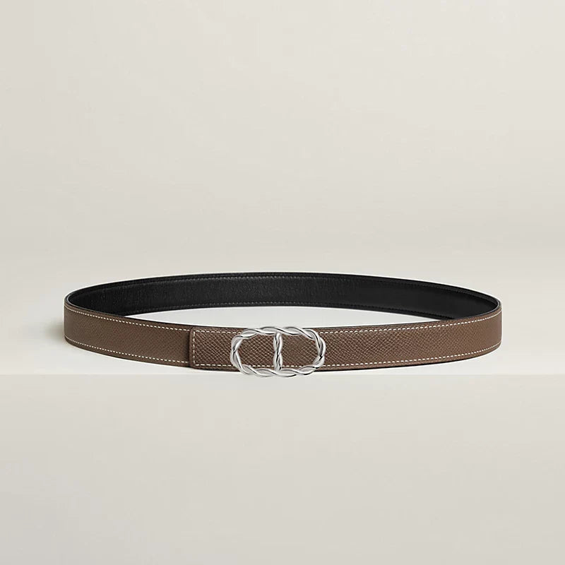Maillon Torsade Belt Buckle & Reversible Leather Strap 24 MM