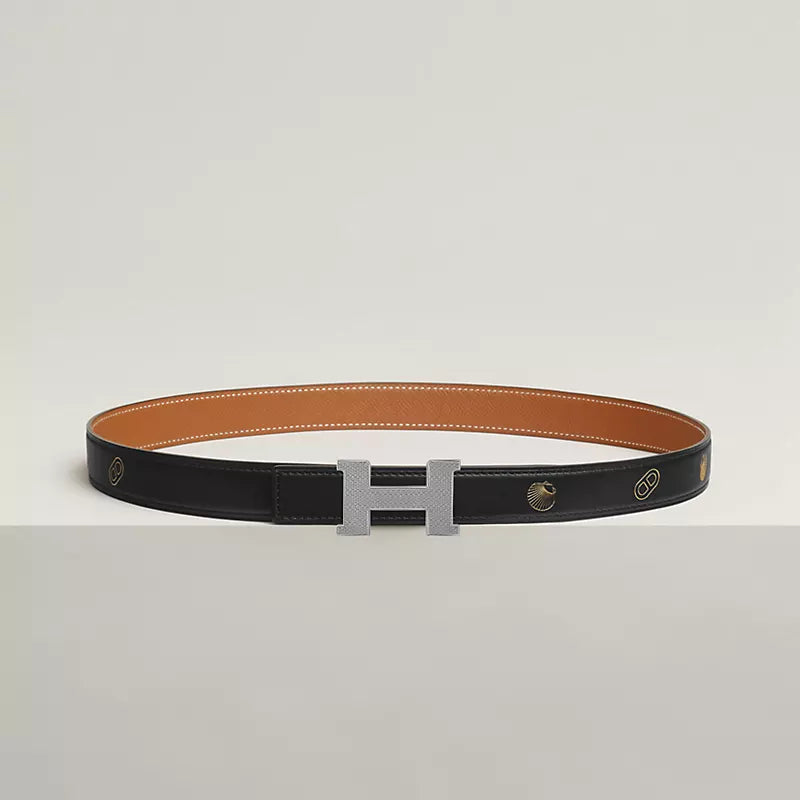 Mini Constance Guillochee Belt Buckle & Reversible Leather Strap 24 MM