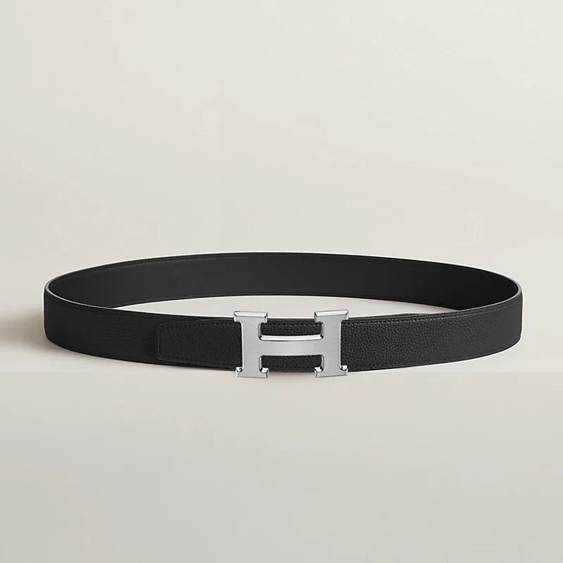 H Belt Buckle & Reversible Leather Strap 32 MM