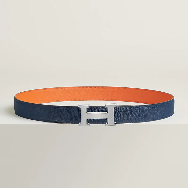 H Belt Buckle & Reversible Leather Strap 32 MM