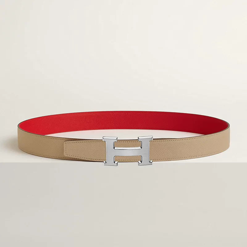 H Belt Buckle & Reversible Leather Strap 32 MM