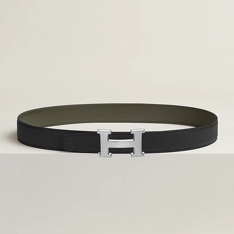 H Belt Buckle & Reversible Leather Strap 32 MM