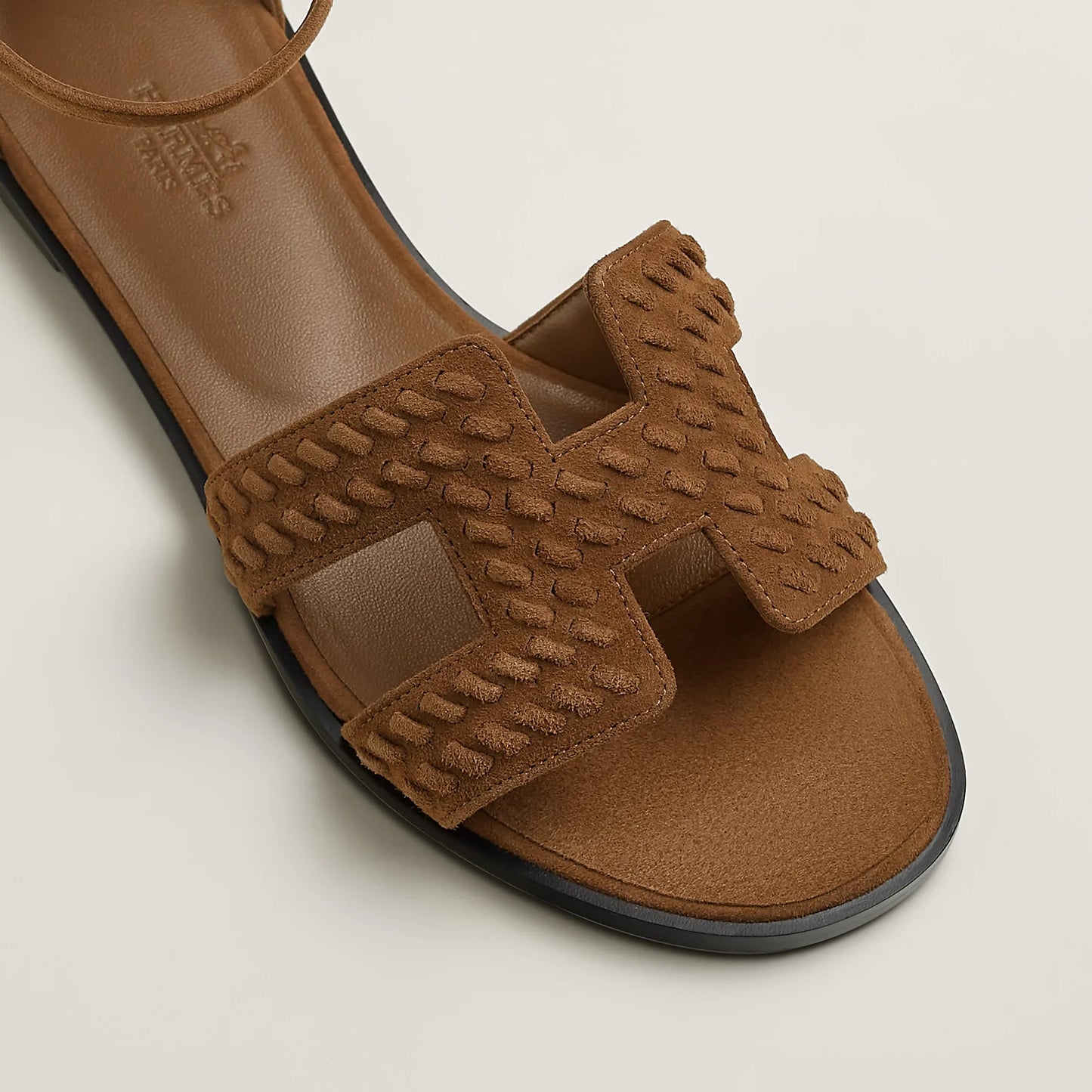Brun Fumé & Rose Antique HERMES  Santorini Sandal