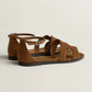Brun Fumé & Rose Antique HERMES  Santorini Sandal