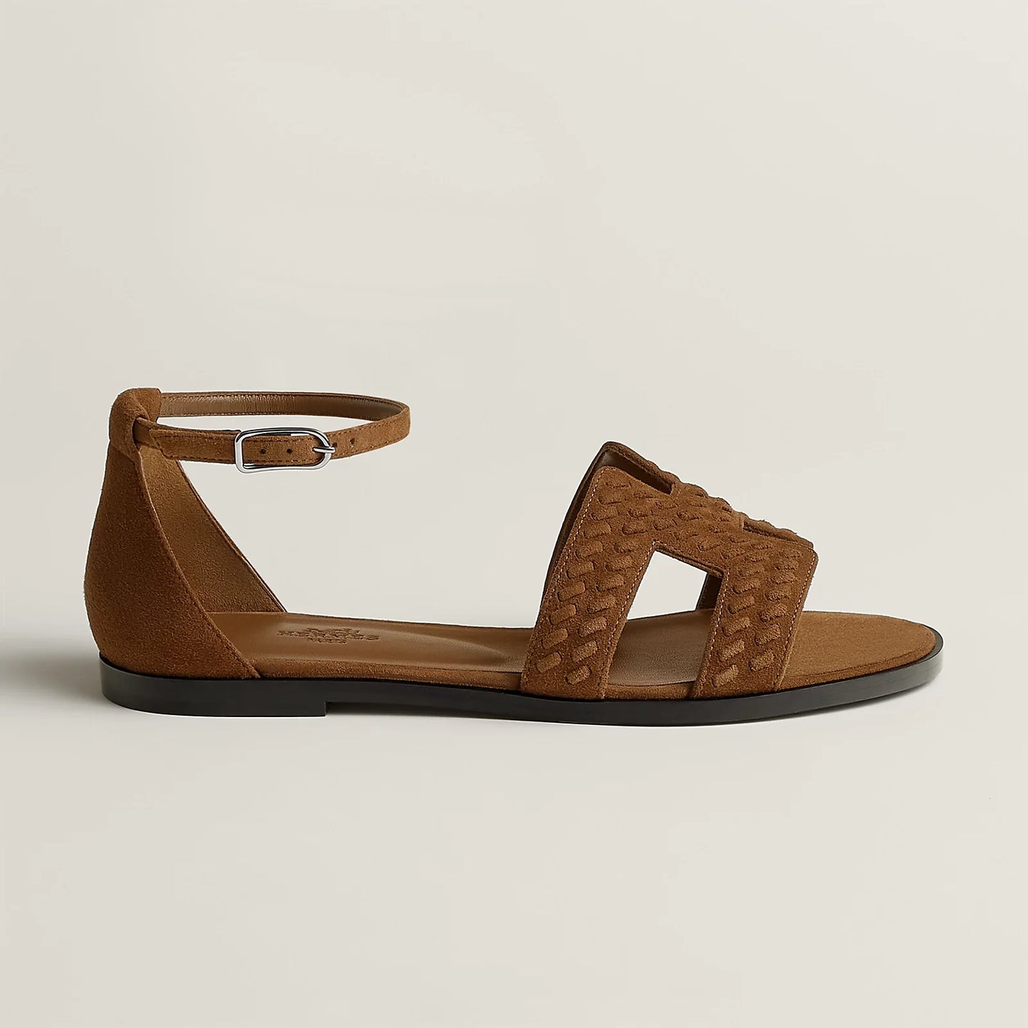 Brun Fumé & Rose Antique HERMES  Santorini Sandal