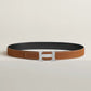 H Belt Buckle & Reversible Leather Strap 32 MM