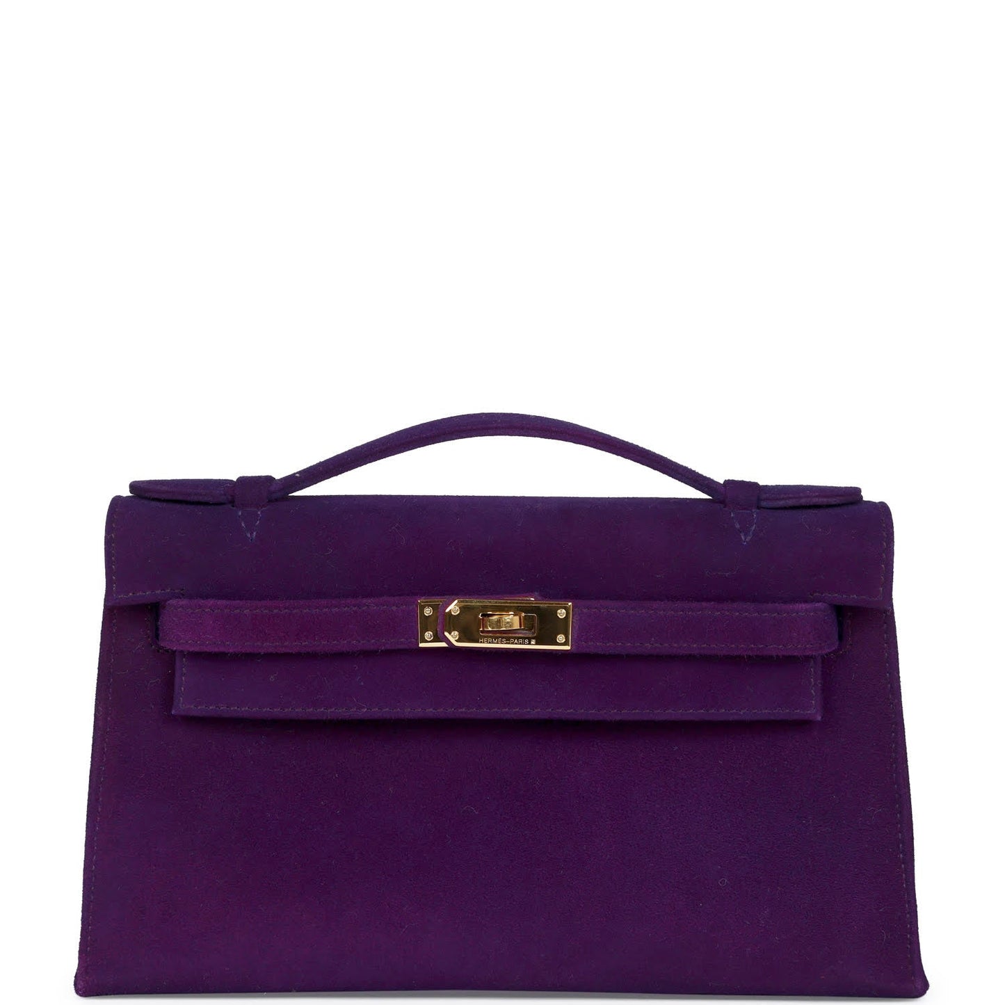 Vintage Kelly Pochette Violet Doblis Gold Hardware